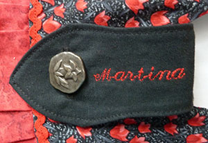 Verschluss Lasche mit Namen