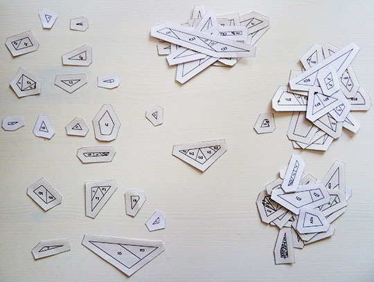 Papierteile aus Eigenentwurf