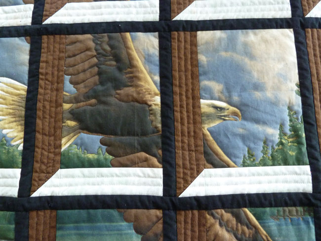 Quiltdetails Adler und Fenster