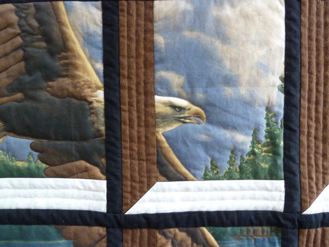 Quiltdetails Adler und Fenster