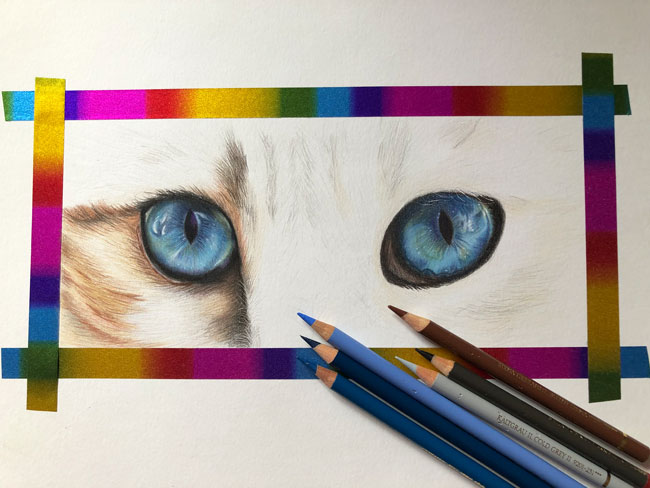 Zeichnung Blaue Katzenaugen